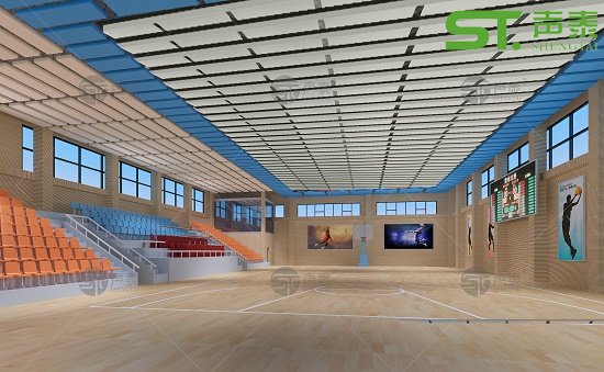 甘肅蘭州學校體育館木質(zhì)吸音板工程案例(圖1)